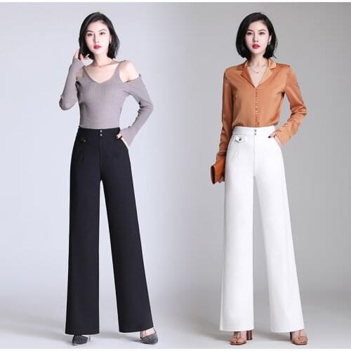 Womens Casual Pants Loose Style Stright Suit Pants High Waist Office Ladies Pants oversize 6XLTrousers Streetwear Female Pants