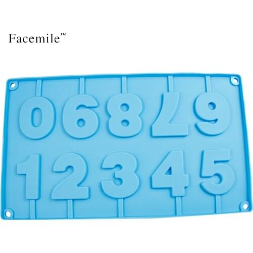 Facemile 1PCS Silicone chocolate mold cookies mold 3D Digital Shape Fondant Cake Tools Cake Decorating 52126