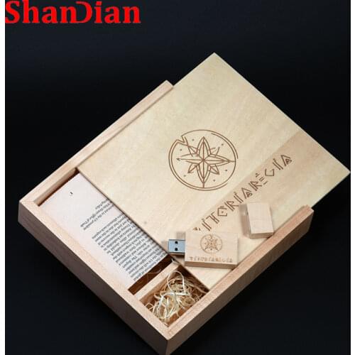 Wedding Photography USB 2.0 Flash Drive 4GB 8GB 16GB 32GB 64GB 128G Free LOGO Pen Drives Wooden Box Memory Stick Gifts U Disk