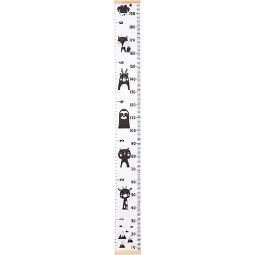 Canvas Detachable Growth Height Chart Handing Ruler Size: 2mx21cm Wall Hanging Props Sticker Decorative Child Kids