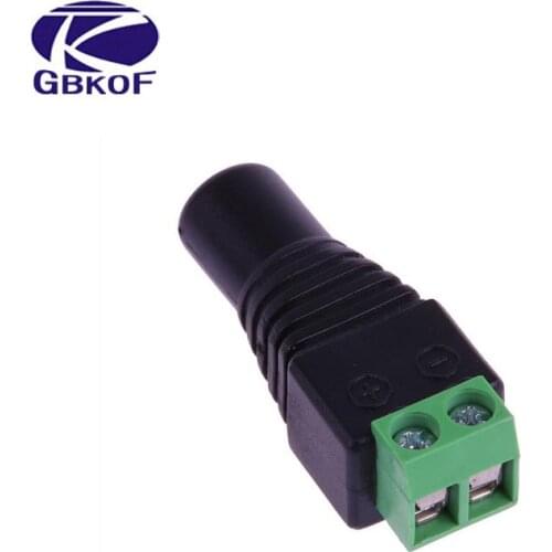 Good 1Pcs 2.1 x 5.5mm DC Power Female Plug Jack Adapter Connector Plug for 5050 3528 Single Color LED Strip Light