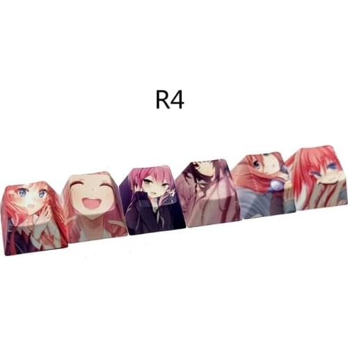 Gaming Anime Keycap Durable Original PBT Dye Sublimation Keycap Cherry Profile R4 Height for Mechanical Keyboard