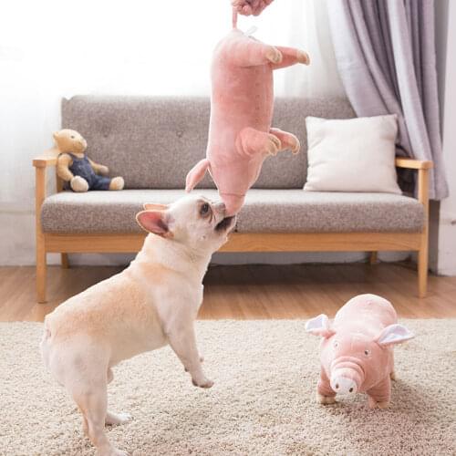 Cute Plush Pig French Bulldog Chew Toys for Dogs Bite-resistant Pet Dog Toy Venting Doll Sleeping with Animals Mascotas Supplies