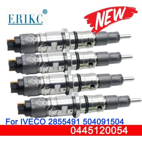 4PCS NEW Diesel Fuel Injector 0 445 120 054 0986435545 0445120054 for CASE IVECO 2855491 504091504 Euro Cargo 3.9/5.9 F4AE3