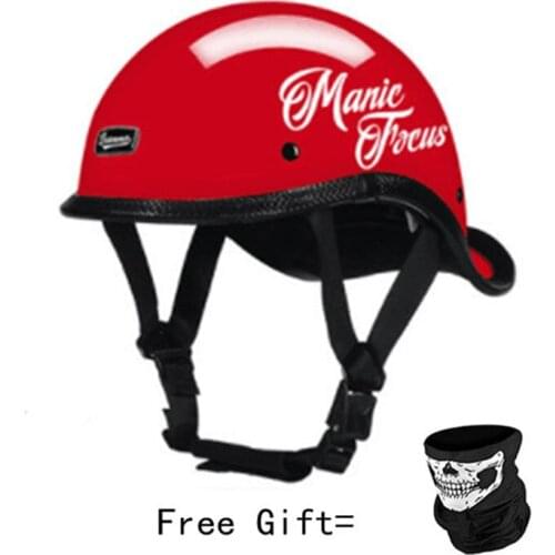 Red Motorcycle Vintage helmets Baseball Cap Half face Retro Casco Casque Moto chopper bikes Scooter Headgear helmets