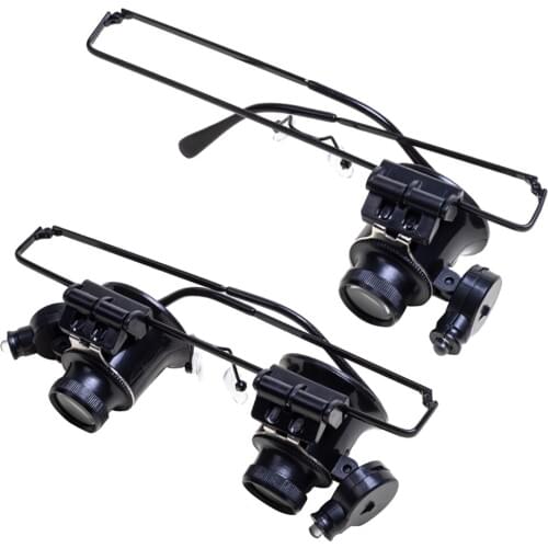 Magnifying Hands Free LED Loupe Eyewear Multi Function Monocular/Double Eye for Reaing Watch Clock Repairing Jewelry Appraisal