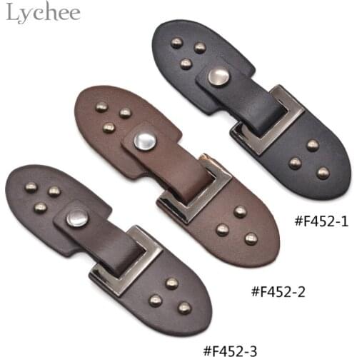 Lychee Life Jacket Leather Metal Buttons Toggle Button Men Women Unisex Solid Color Buttons