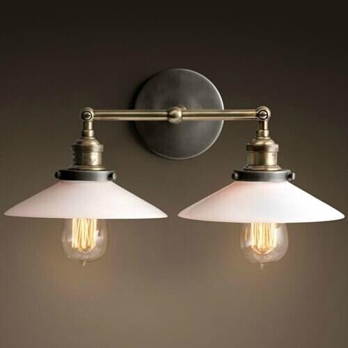 Edison two copper wall lamp The American village simple bedside lamp bedroom wall sconce garden creative retro wall light