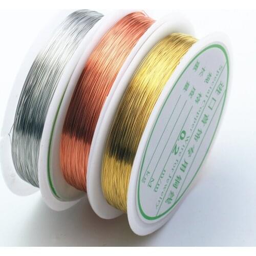 Feilang 1 Roll Dia 0.2-1.0mm Copper Beading Cords Silver/Gold/Rose Gold Wire Handmade Metal Thread Wire For DIY Jewelry Making