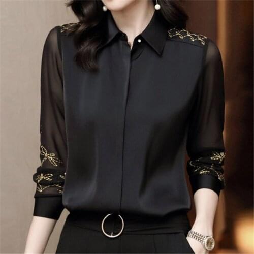 MIMCQOOS Women's Shirts With Embroidery