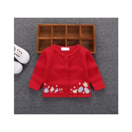 Fashion spring and autumn 0-2 Baby girl sweater coat Cotton knit girl casual cardigan