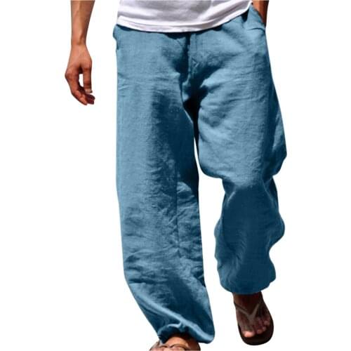 Mens Casual Pants Fashion Loose Casual Trousers Pants Wiht Pocket Tracksuit Vintage Solid Color Men Sweatpants Джоггеры Мужские