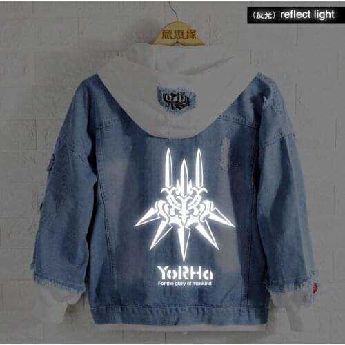 New Spring NieR:Automata hoodie Anime Coat Men Women Fashion Denim Jacket