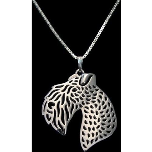 Gold & silver 1pcs Kerry Blue Terrier Necklace 3D Cut Out Puppy Dog Lover Pendant Memorial Necklaces Pendants Christmas Gift