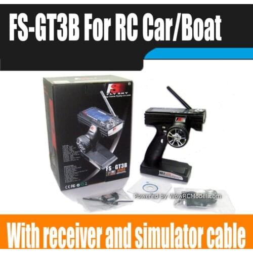Fly-sky Flysky FS-GT3B FS GT3B Failsafe 2.4G Controller Remote Control /w Receiver And Simulator Cable Free Shipping