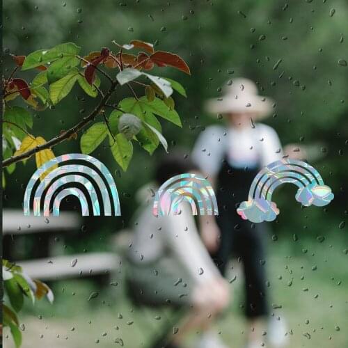 Rainbow Window Sticker Decorative Window Glass Privacy Film Stained Glass Iridescent Window Tint Home Decor Art