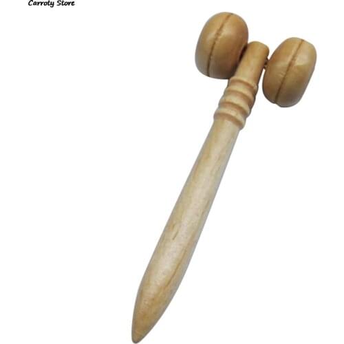 Relaxing Neck Chin Massage Slimming Tools Health Care Face-lift Wooden Eyes Face Roller Massager Primary Wood Color