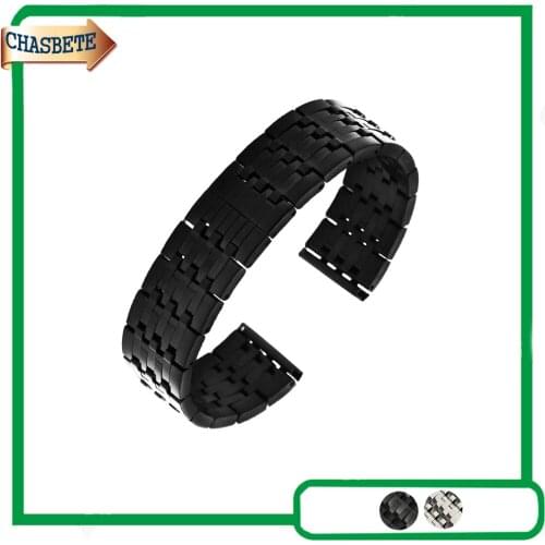 Stainless Steel Watch Band for Diesel Watchband 22mm Metal Strap Belt Wrist Loop Bracelet Men Women Black Silver + Spring Bar