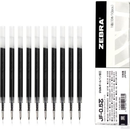 JIANWU 10pcs/set 0.5mm japan zebra JF5-BK-BM Gel Pen Fast Dry neutral pen refill writing Suitable for JJ15 JJ77 JJZ33 JJ88