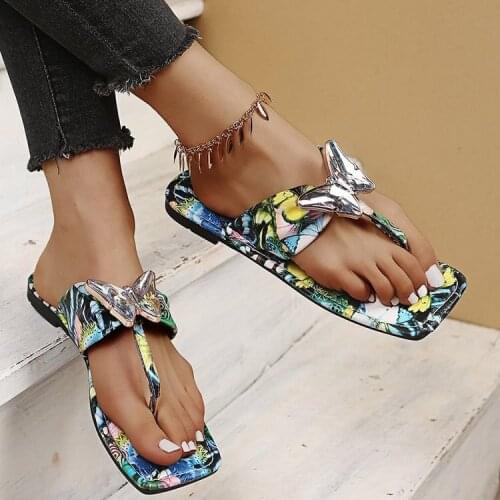 Womens Summer Flat Heel Slides Fashion Beach Shoes Flip Flops Casual Women Slippers Flats Shoes