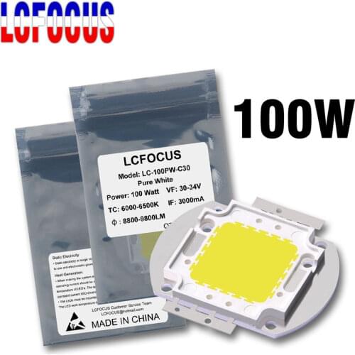 High Power LED Chip 100W Warm Natural Cool White 3000K 4000K 6000K 10000K 20000K 30000K SMD COB Light Beads For DIY Fooldlight