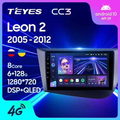 TEYES CC3 For Seat Leon 2 2005 - 2012 Car Radio Multimedia Video Player Navigation stereo GPS Android 10 No 2din 2 din dvd