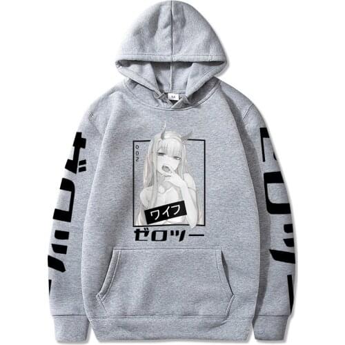 Zero Two Hoodie Beautiful Girl Print Anime Darling In The Franxx Cosplay Loose Oversized 4XL Solid Men Women Pullover Sweatshirt