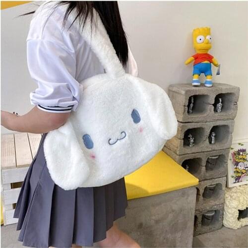 Korean ins girl Plush cartoon hand bag simple large-capacity student doll cute bag women shoulder bag