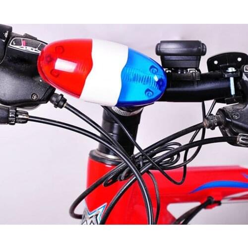 Bike 6 Flashing LED 4 Sounds Police Siren Trumpet Horn Bell Bike Rear Taillight Waterproof MTB Road Bike Tail Light for Cycling