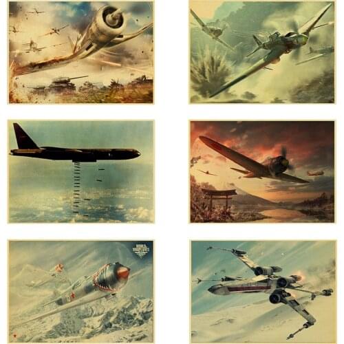 Art Design Print Vintage Aircraft Poster Retro Decoration painting Decor bedroom living room wallpaper wall sticker