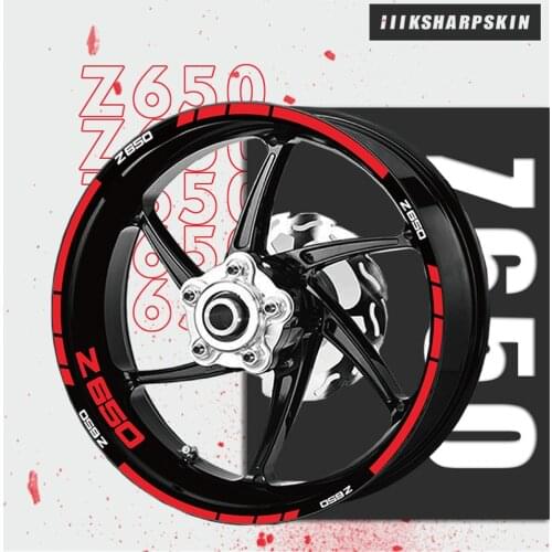 High quality waterproof wheel decoration sticker motorcycle sticker reflective stripe decal for KAWASAKI Z650