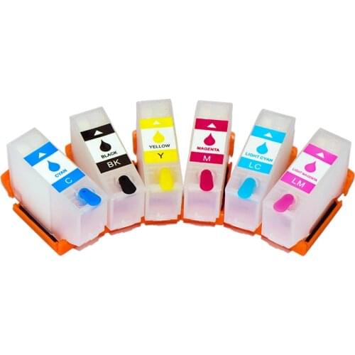 Japan KAM 6Colors Refill Ink Cartridge with Chip for Epson EP-881AW/AB/AR/AN Printers