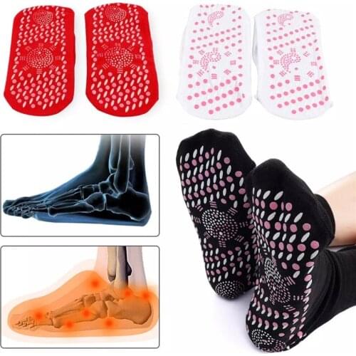 1Pair Warm Foot Socks Self Heating Magnetic Tourmaline Therapy Health Socks Winter Outdoor Ski Fitness Thermal Sport Socks