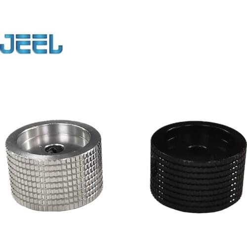 2pcs Diameter 5mm Black/Sliver Aluminum Switch Knob Caps Knurled Shaft Potentiometer Control Knob