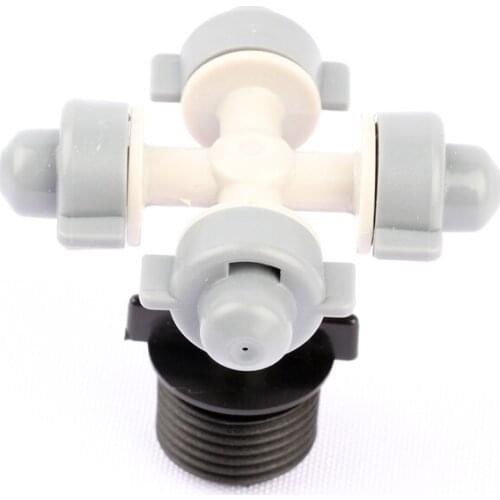 3Set Crossing Misting Sprinkler+1/2'' Male Thread To 6mm Flat Head Connectors All Aspects Spray Greenhouse Cooling Sprinklers