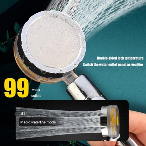 360 Degree Adjustment High Pressure Shower Head Water Saving ABS Handheld Showerhead Bath Massage Nozzle SPA Rainfall Turbo Fan
