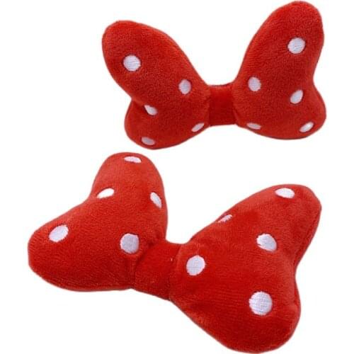 5Pcs/lot 8.5*12cm Cartoon Plush Bow Patch DIY Handmade Three-dimensional Cotton Filled Bowkont Accessories Hair Clothing Materia