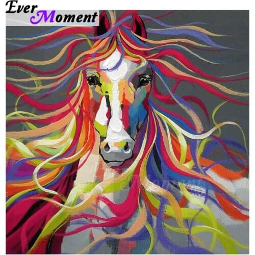 Ever Moment Diamond Painting Handmade Horse Mosaic Full Square Drill Mosaic Picture Of Rhinestone Diamond Embroidery ASF1429