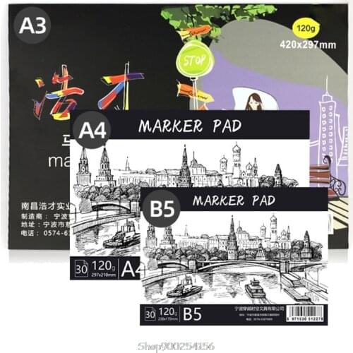 A3/A4/B5 Drawing Paper Pad Notebook Sketch Book for Marker Art Paiting Diary Student Gifts 30 Sheets N13 20 Dropship
