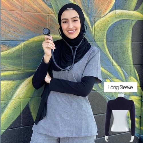 One Piece Long Sleeve Cotton Soft One Piece Long Sleeved Elastic Modal Arm Warm Cover Shrug Hijab Tops Muslim Clothes
