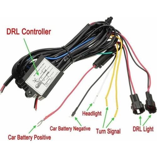 Car DRL Daytime Running Light Dimmer Dimming Relay Control Switch Harness 12V