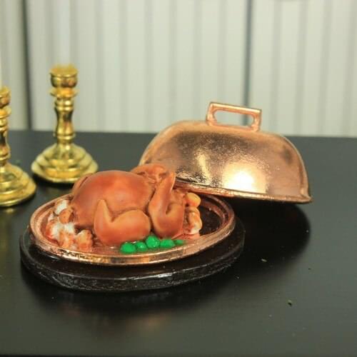 G06-X542 children baby gift Toy 1:12 Dollhouse mini Furniture Miniature rement turkey dish 1pcs