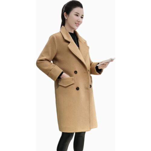 Hot sale 2017 women autumn winter fashion windbreaker mid-length waist loose coat ladies solid loose jackets ZL671