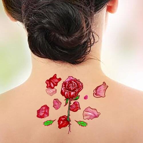 Custom Body Art Arm Big Rose Flower Tattoo Stickers Personalized Design And Logo Decoration Tattoo