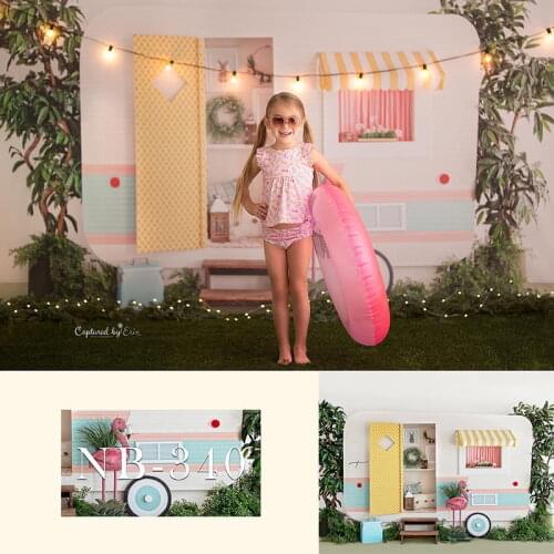 Summer Theme Flamingo Photography Backdrops RV Decoration Childrens Birthday Photo Props Studio Booth Background