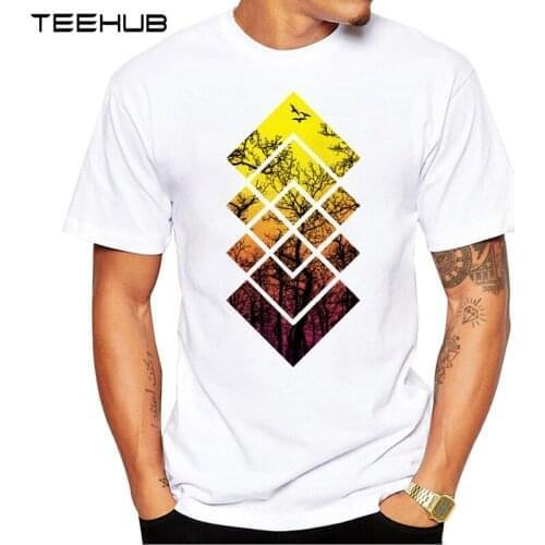 2019 TEEHUB Summer Fashion Beautiful sunset Printed T-Shirt Short Sleeve Popular Design Tops Novelty Tee