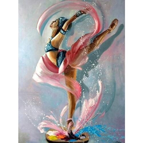 5D DIY Diamond Painting Woman Dancer Cross Stitch Kit Full Drill Square Embroidery Mosaic Art Picture of Rhinestones Decor Gift