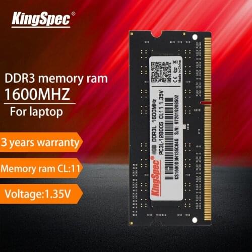 KingSpec ddr3 8GB 4GB 1600mhz DDR RAM Memory Memoria Ram For Laptop ddr 3 1600MHz ram ddr3 4gb 8gb Notebook RAMs