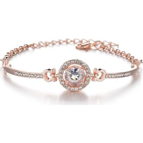 Wholesale New Fashion Simple Round Jewelry Inlaid Rhinestone Eye Bracelet For Women Luxury Namour Charm Gift All Seasons