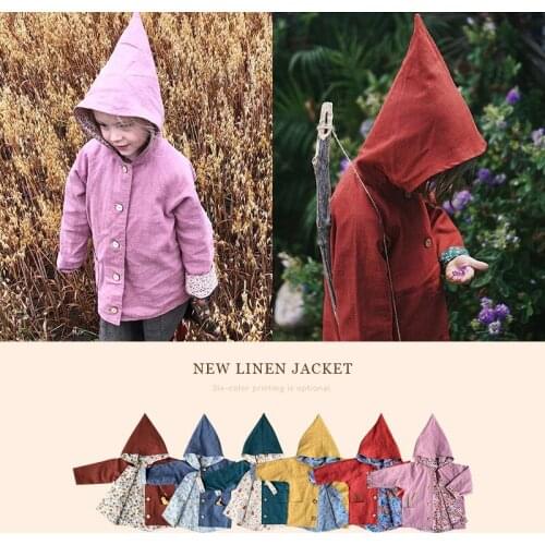 Ship In September) Per-sale 2021 KC Toddler Girl Winter Clothes Elf Hooded Thin Coat Baby Girls Clothing Baby Boys Jackets